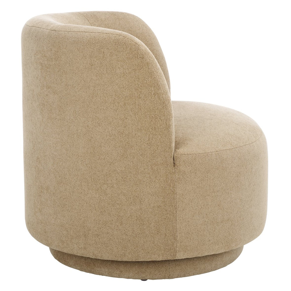 Safavieh Hayls Swivel Accent Chair – Stylish Comfort Meets Contemporary Elegance For Any Living Space Tan Wood,Fabric,Foam Ach1305b