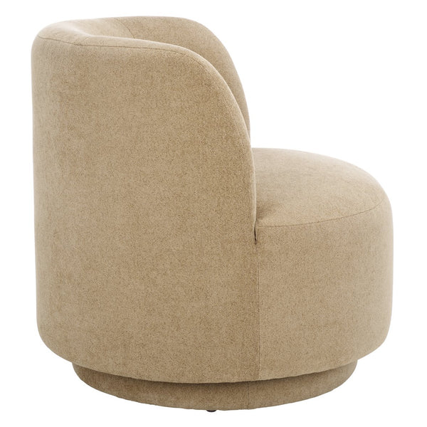 Safavieh Hayls Swivel Accent Chair – Stylish Comfort Meets Contemporary Elegance For Any Living Space Tan Wood,Fabric,Foam Ach1305b