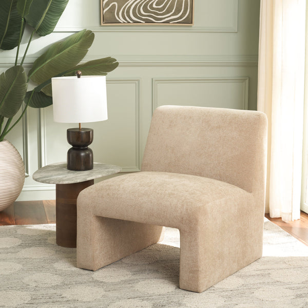 Safavieh Swip Accent Chair In Soft Sand - Elegant Design For Comfort & Style In Any Living Space Or Office Sand Wood,Fabric,Foam Ach1306a