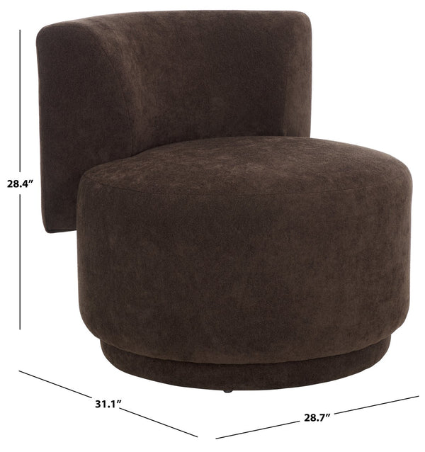 Safavieh Rhyt Accent Chair - Timeless Craftsmanship, Elegant Design, Comfort And Style For Any Living Space Brown Wood,Fabric,Foam Ach1307a