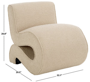 Safavieh Mikk Accent Chair - Beige, Chic Design For Ultimate Comfort And Style, Perfect For Modern Living Spaces Beige Wood,Fabric,Foam Ach1308a