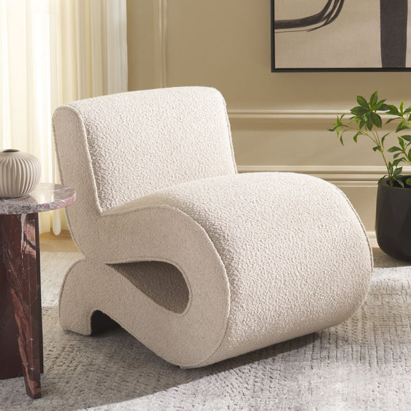 Safavieh Mikk Accent Chair - Stylish Beige Upholstered Seating For Modern Living Spaces & Lasting Comfort ACH1308A