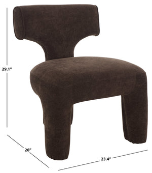 Safavieh Zalens Accent Chair In Warm Brown - Stylish Solid Wood Frame & Comfort Foam Cushion For Living Room Brown Wood,Fabric,Foam Ach1309a