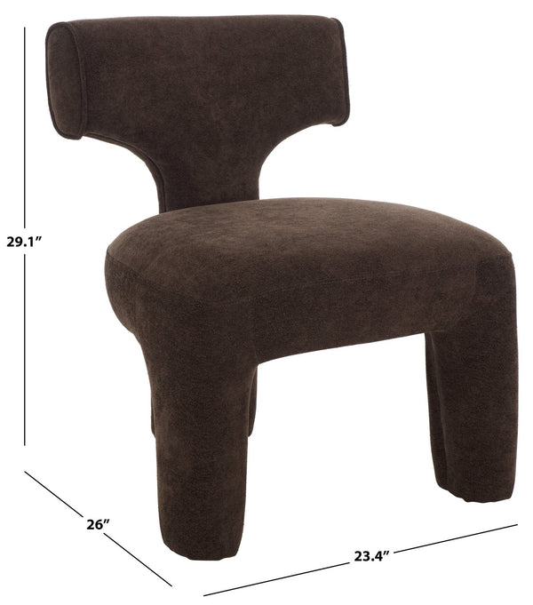 Safavieh Zalens Accent Chair In Warm Brown - Stylish Solid Wood Frame & Comfort Foam Cushion For Living Room Brown Wood,Fabric,Foam Ach1309a