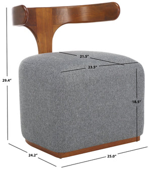 Safavieh Oreus Plush Teddy Velvet Accent Chair With Copper Tapered Legs - Mid-Century Style For Any Room ACH3400A