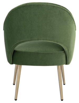 Safavieh Dublyn Accent Chair - Modern Glamour Meets Retro Design With Plush Comfort And Gold Tapered Legs Green ACH4001C