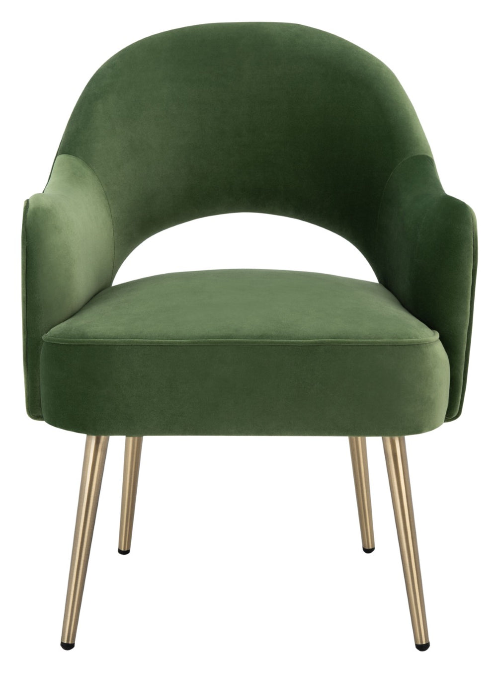 Safavieh Dublyn Accent Chair - Modern Glamour Meets Retro Design With Plush Comfort And Gold Tapered Legs Green ACH4001C