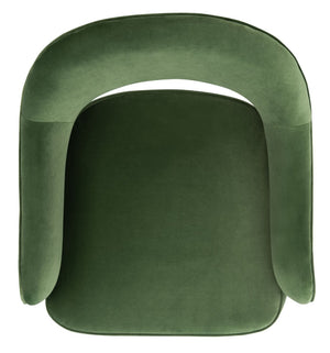 Safavieh Dublyn Accent Chair - Modern Glamour Meets Retro Design With Plush Comfort And Gold Tapered Legs Green ACH4001C