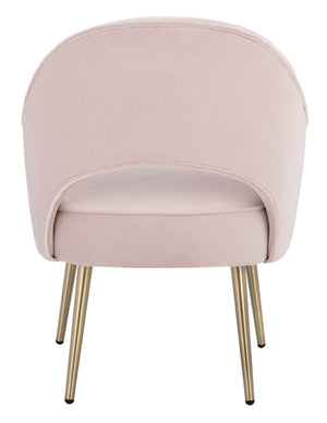 Safavieh Dublyn Accent Chair - Modern Glamour Meets Retro Design With Plush Comfort And Gold Tapered Legs Light Pink ACH4001D