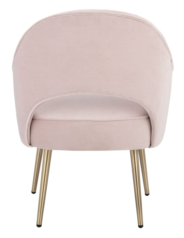 Safavieh Dublyn Accent Chair - Modern Glamour Meets Retro Design With Plush Comfort And Gold Tapered Legs Light Pink ACH4001D