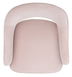 Safavieh Dublyn Accent Chair - Modern Glamour Meets Retro Design With Plush Comfort And Gold Tapered Legs Light Pink ACH4001D