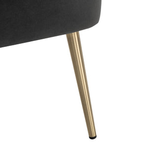 Safavieh Dublyn Accent Chair - Modern Glamour Meets Retro Design With Plush Comfort And Gold Tapered Legs Black ACH4001E