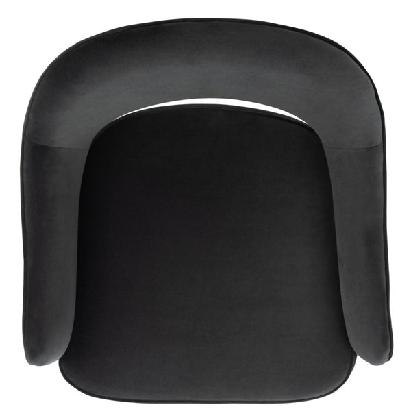 Safavieh Dublyn Accent Chair - Modern Glamour Meets Retro Design With Plush Comfort And Gold Tapered Legs Black ACH4001E