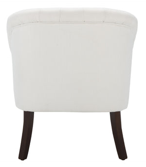Safavieh Quenton Accent Chair - Timeless Elegance With Channel Tufting And Warm Walnut Legs For Any Space White ACH4002A