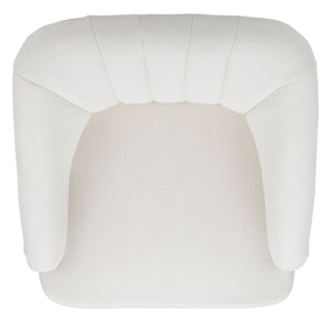 Safavieh Quenton Accent Chair - Timeless Elegance With Channel Tufting And Warm Walnut Legs For Any Space White ACH4002A