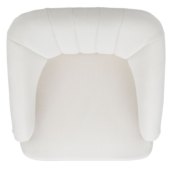 Safavieh Quenton Accent Chair - Timeless Elegance With Channel Tufting And Warm Walnut Legs For Any Space White ACH4002A