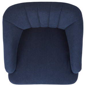 Safavieh Quenton Accent Chair - Timeless Elegance With Channel Tufting And Warm Walnut Legs For Any Space Navy ACH4002B