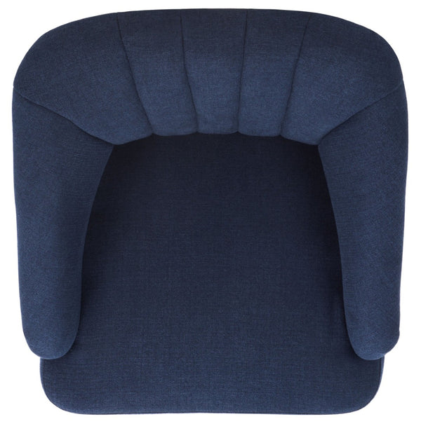 Safavieh Quenton Accent Chair - Timeless Elegance With Channel Tufting And Warm Walnut Legs For Any Space Navy ACH4002B