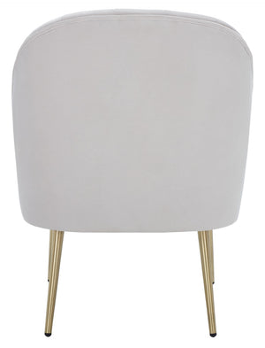 Safavieh Areli Art Deco Accent Chair In Light Grey Velvet With Gold Legs - Stylish Comfort For Any Space ACH4004A