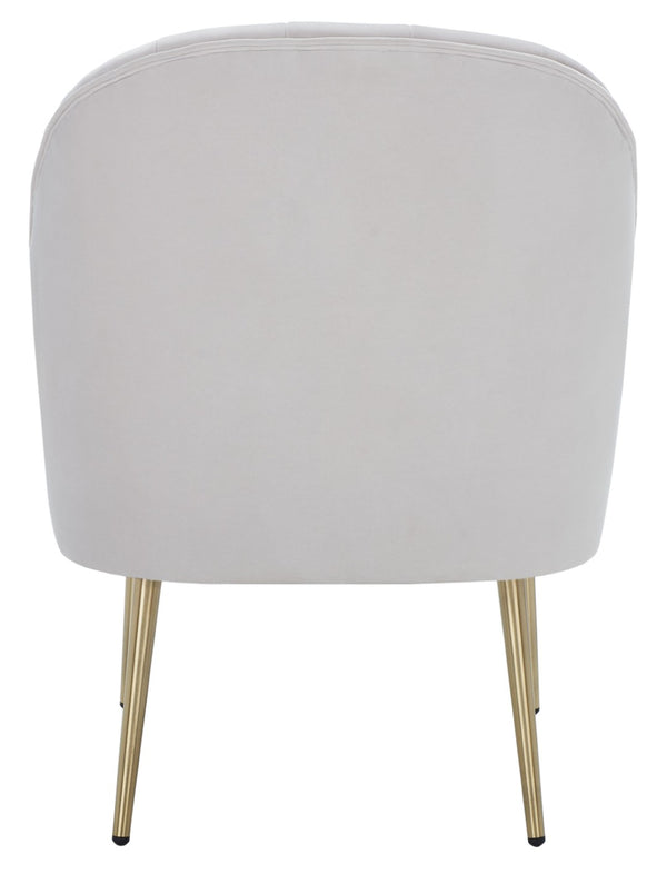 Safavieh Areli Art Deco Accent Chair In Light Grey Velvet With Gold Legs - Stylish Comfort For Any Space ACH4004A