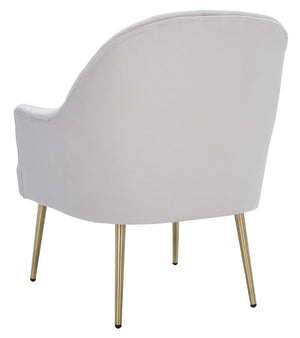 Safavieh Areli Art Deco Accent Chair In Light Grey Velvet With Gold Legs - Stylish Comfort For Any Space ACH4004A
