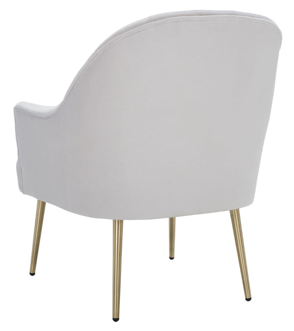 Safavieh Areli Art Deco Accent Chair In Light Grey Velvet With Gold Legs - Stylish Comfort For Any Space ACH4004A
