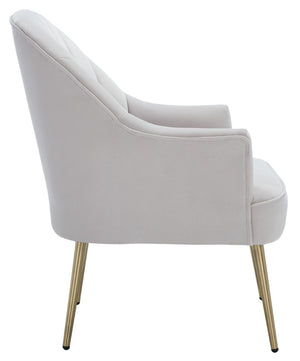 Safavieh Areli Art Deco Accent Chair In Light Grey Velvet With Gold Legs - Stylish Comfort For Any Space ACH4004A