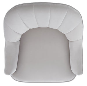 Safavieh Areli Art Deco Accent Chair In Light Grey Velvet With Gold Legs - Stylish Comfort For Any Space ACH4004A
