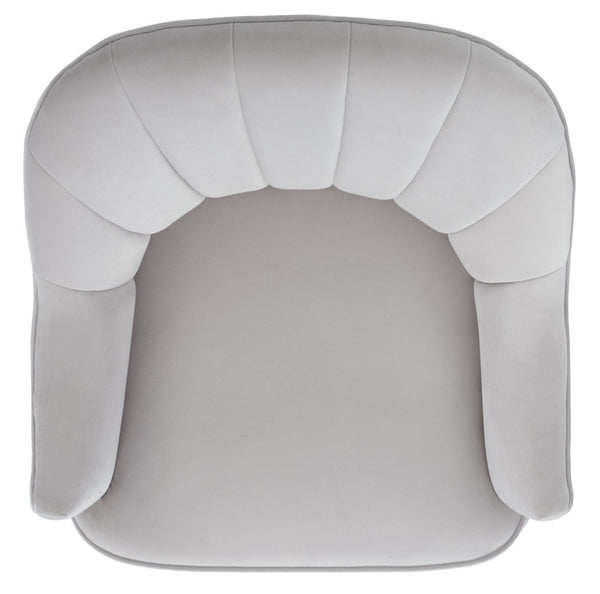 Safavieh Areli Art Deco Accent Chair In Light Grey Velvet With Gold Legs - Stylish Comfort For Any Space ACH4004A