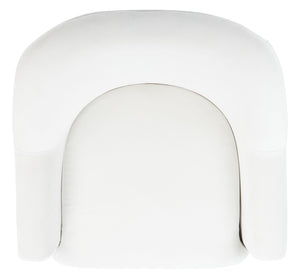 Safavieh Rodrik Accent Chair - Elegant Velvet Upholstered Lounge Chair With Gold Legs For Timeless Style White ACH4005A