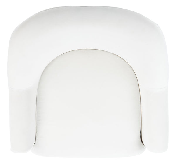 Safavieh Rodrik Accent Chair - Elegant Velvet Upholstered Lounge Chair With Gold Legs For Timeless Style White ACH4005A