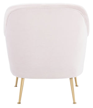 Safavieh Rodrik Accent Chair - Elegant Velvet Upholstered Lounge Chair With Gold Legs For Timeless Style Light Pink ACH4005B