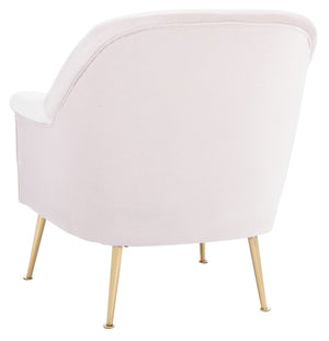 Safavieh Rodrik Accent Chair - Elegant Velvet Upholstered Lounge Chair With Gold Legs For Timeless Style Light Pink ACH4005B