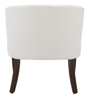 Safavieh Ibuki Accent Chair - Timeless Comfort With Soft Upholstery And Elegant Walnut-Finish Legs For Any Space White ACH4006A