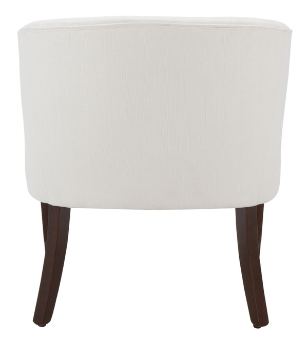 Safavieh Ibuki Accent Chair - Timeless Comfort With Soft Upholstery And Elegant Walnut-Finish Legs For Any Space White ACH4006A
