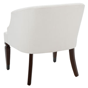 Safavieh Ibuki Accent Chair - Timeless Comfort With Soft Upholstery And Elegant Walnut-Finish Legs For Any Space White ACH4006A