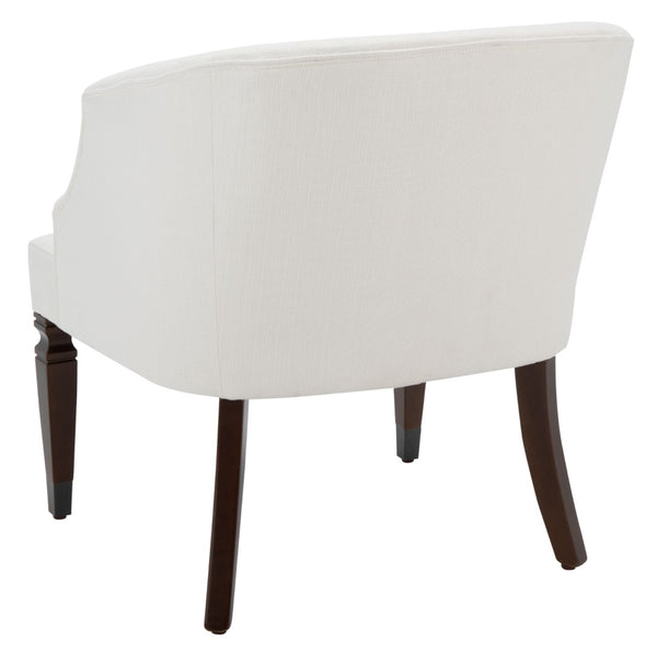 Safavieh Ibuki Accent Chair - Timeless Comfort With Soft Upholstery And Elegant Walnut-Finish Legs For Any Space White ACH4006A