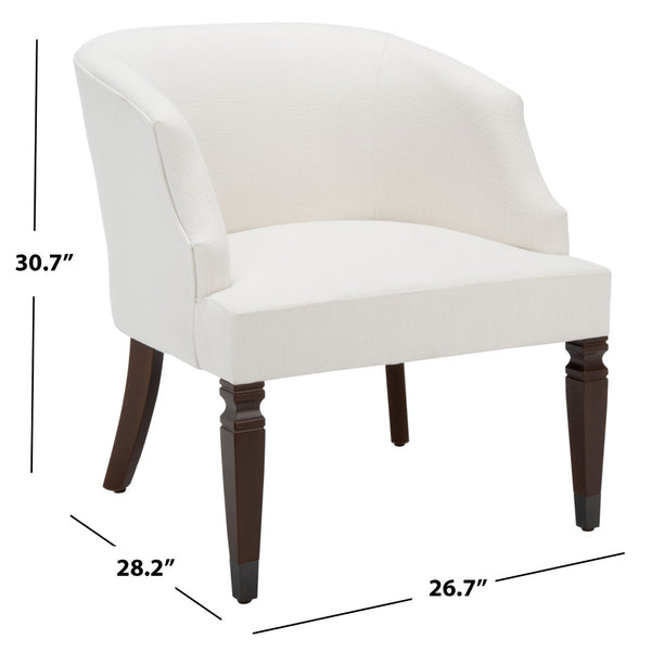 Safavieh Ibuki Accent Chair - Timeless Comfort With Soft Upholstery And Elegant Walnut-Finish Legs For Any Space White ACH4006A