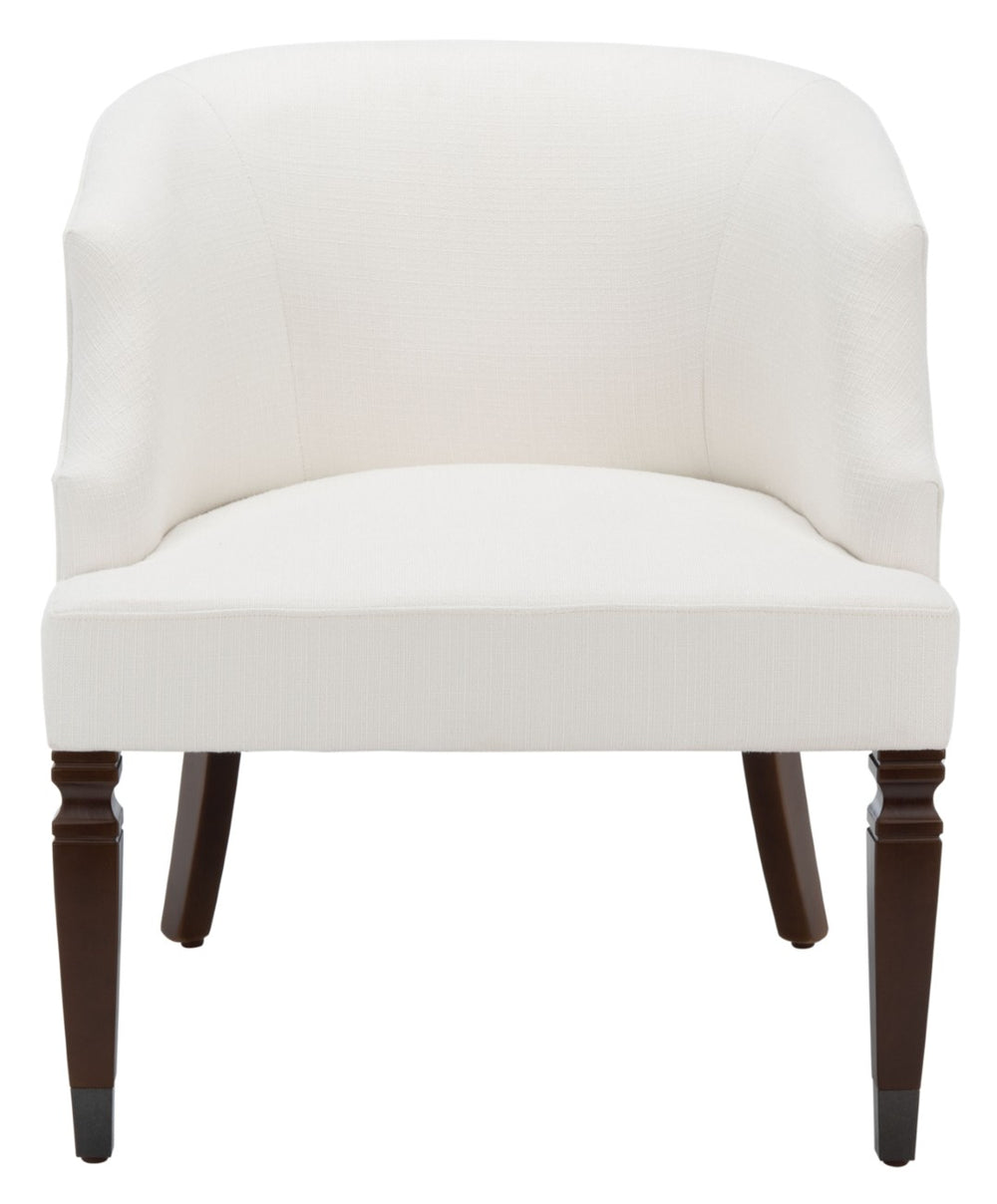 Safavieh Ibuki Accent Chair - Timeless Comfort With Soft Upholstery And Elegant Walnut-Finish Legs For Any Space White ACH4006A