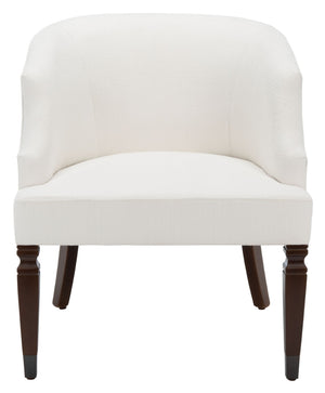 Safavieh Ibuki Accent Chair - Timeless Comfort With Soft Upholstery And Elegant Walnut-Finish Legs For Any Space White ACH4006A