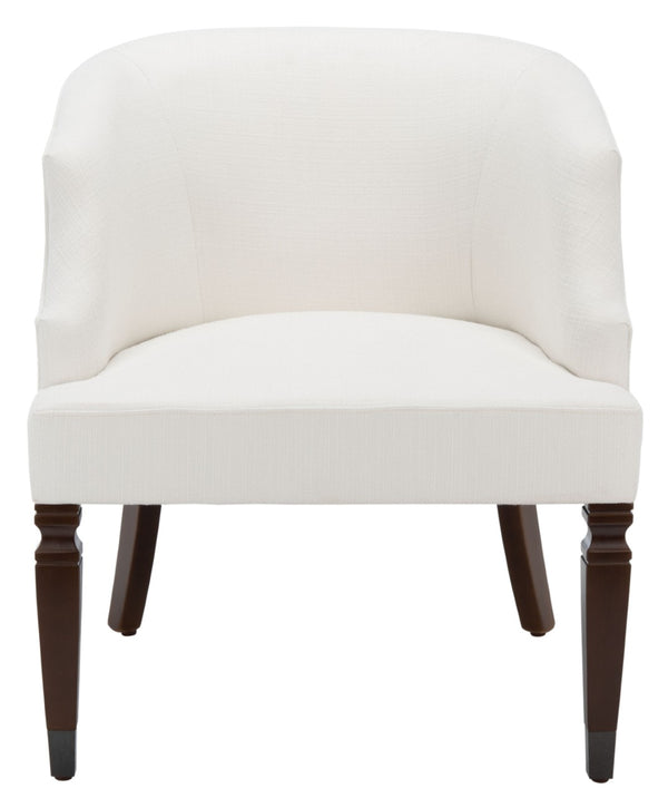 Safavieh Ibuki Accent Chair - Timeless Comfort With Soft Upholstery And Elegant Walnut-Finish Legs For Any Space White ACH4006A