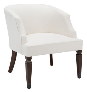 Safavieh Ibuki Accent Chair - Timeless Comfort With Soft Upholstery And Elegant Walnut-Finish Legs For Any Space White ACH4006A