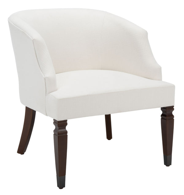 Safavieh Ibuki Accent Chair - Timeless Comfort With Soft Upholstery And Elegant Walnut-Finish Legs For Any Space White ACH4006A