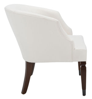 Safavieh Ibuki Accent Chair - Timeless Comfort With Soft Upholstery And Elegant Walnut-Finish Legs For Any Space White ACH4006A