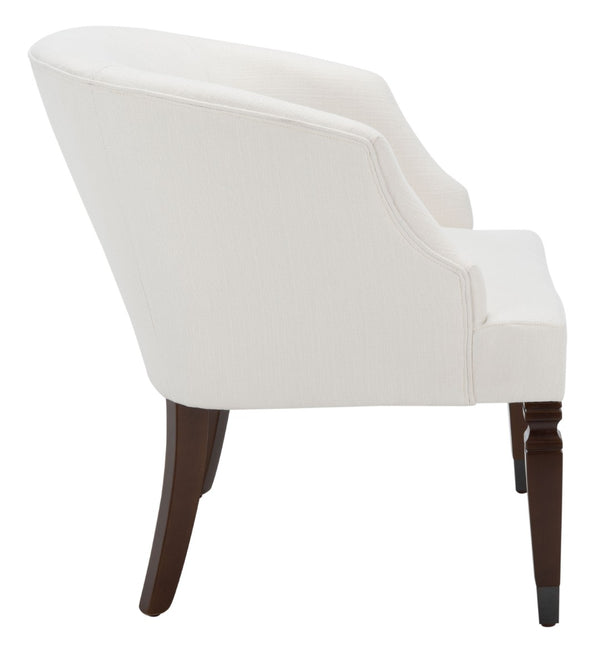 Safavieh Ibuki Accent Chair - Timeless Comfort With Soft Upholstery And Elegant Walnut-Finish Legs For Any Space White ACH4006A