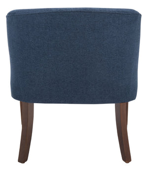 Safavieh Ibuki Accent Chair - Timeless Comfort With Soft Upholstery And Elegant Walnut-Finish Legs For Any Space Navy ACH4006B