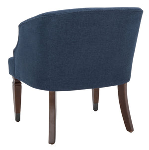 Safavieh Ibuki Accent Chair - Timeless Comfort With Soft Upholstery And Elegant Walnut-Finish Legs For Any Space Navy ACH4006B