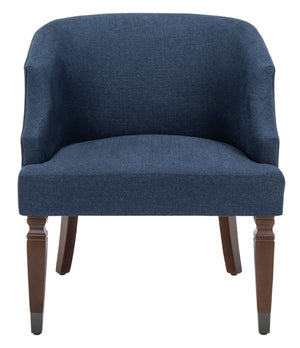 Safavieh Ibuki Accent Chair - Timeless Comfort With Soft Upholstery And Elegant Walnut-Finish Legs For Any Space Navy ACH4006B