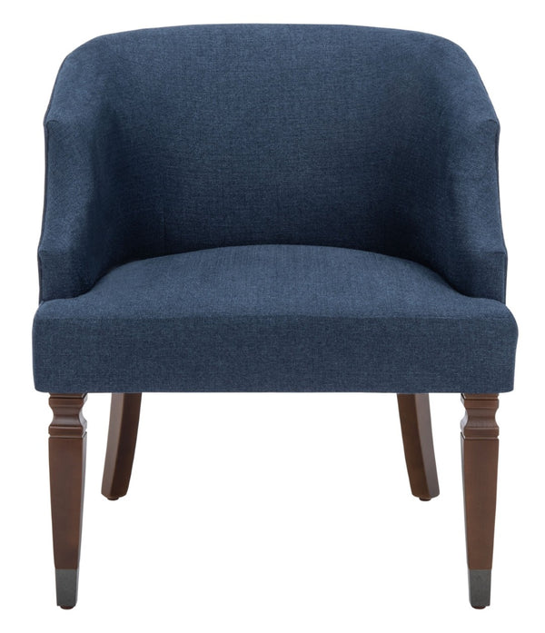 Safavieh Ibuki Accent Chair - Timeless Comfort With Soft Upholstery And Elegant Walnut-Finish Legs For Any Space Navy ACH4006B