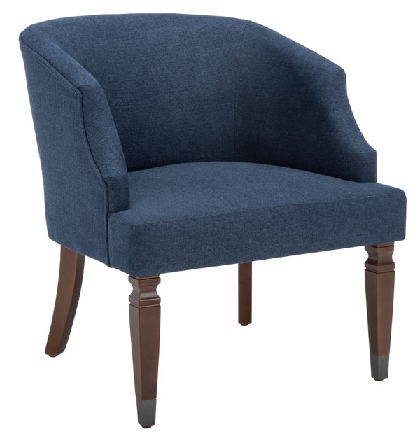 Safavieh Ibuki Accent Chair - Timeless Comfort With Soft Upholstery And Elegant Walnut-Finish Legs For Any Space Navy ACH4006B